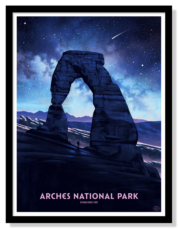 Arches National Park Poster (Delicate Arch - Night Sky)