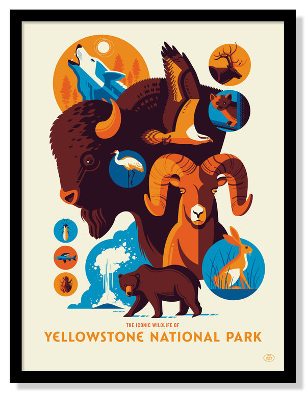 Iconic Wildlife of Yellowstone National Park Poster